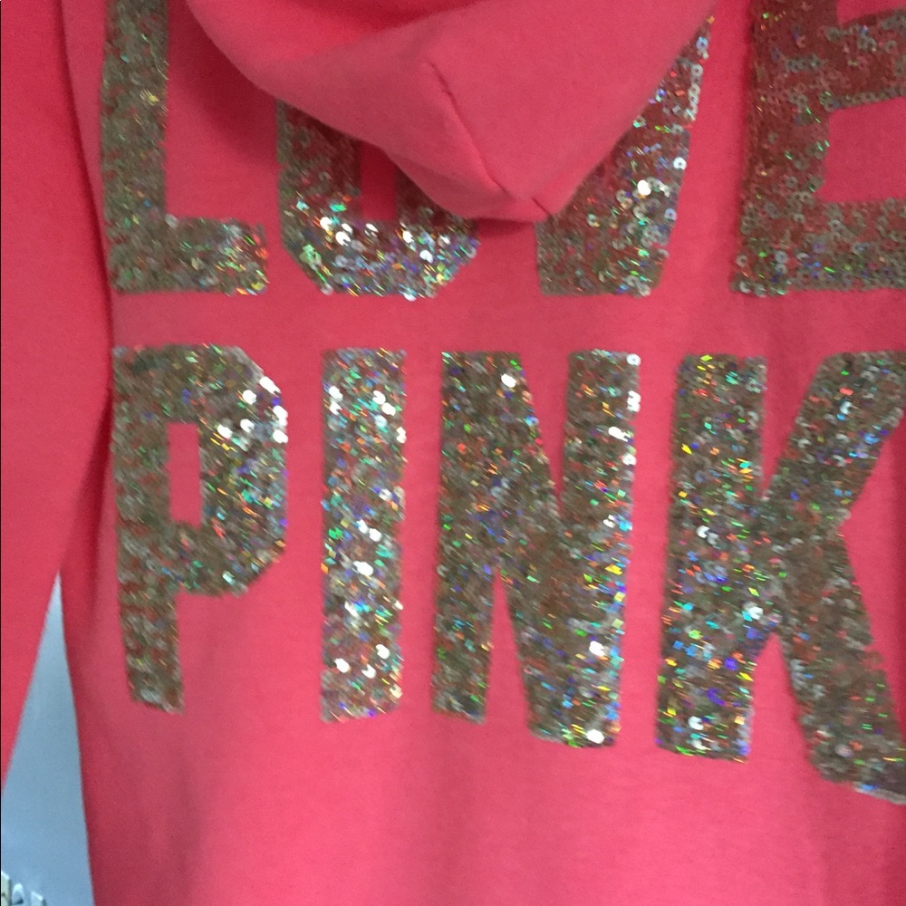 PINK soft glitzy sweatpants and hoodie.